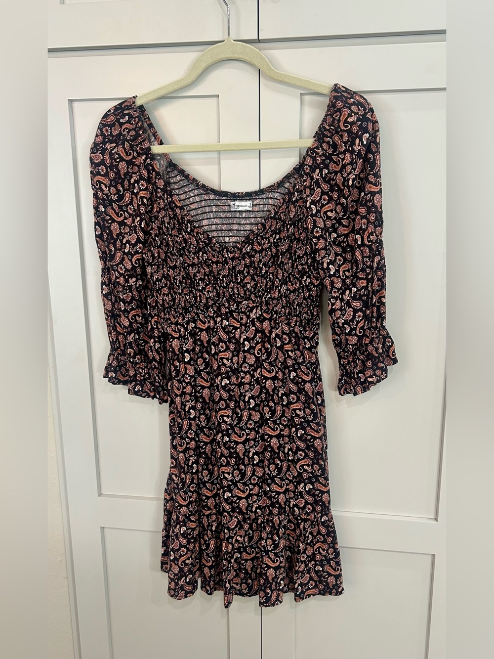 Hollister Black Dress with Pink Paisley Print coquette cottagecore